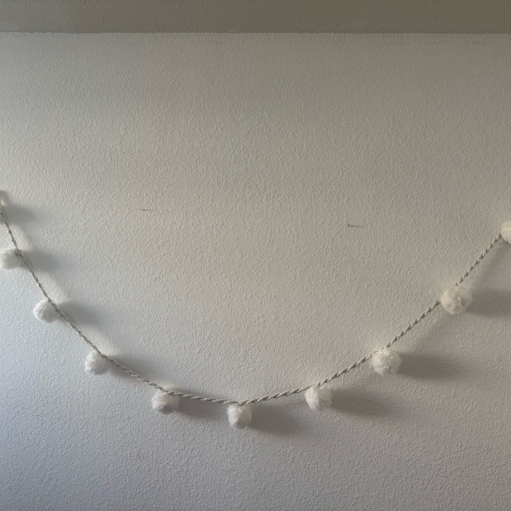 White Pom Pom Garland